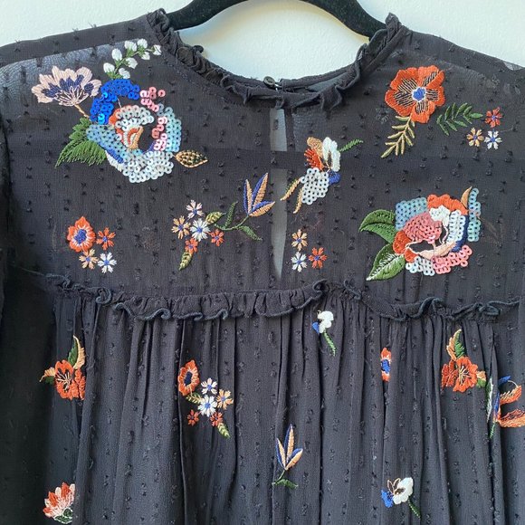 ZARA - EMBROIDERED / SEQUIN EMBELLISHMENT DRESS - Picture 3 of 7